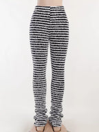 Striped Fuzzy Textured Knit Pants (3)