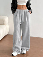 Casual Drawstring High Waist Wide Leg Sweatpants (3)