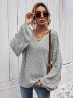 V-neck Dropped Shoulder Sweater