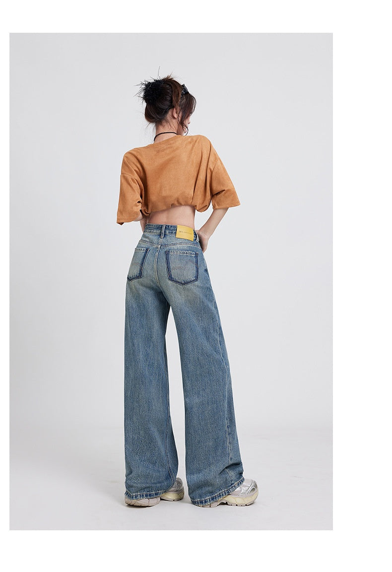 Wide Leg Jeans High Waist Baggy Straight Trousers photo 2