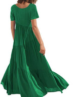 Round Neck Tiered Ruffle Maxi Dress (11)