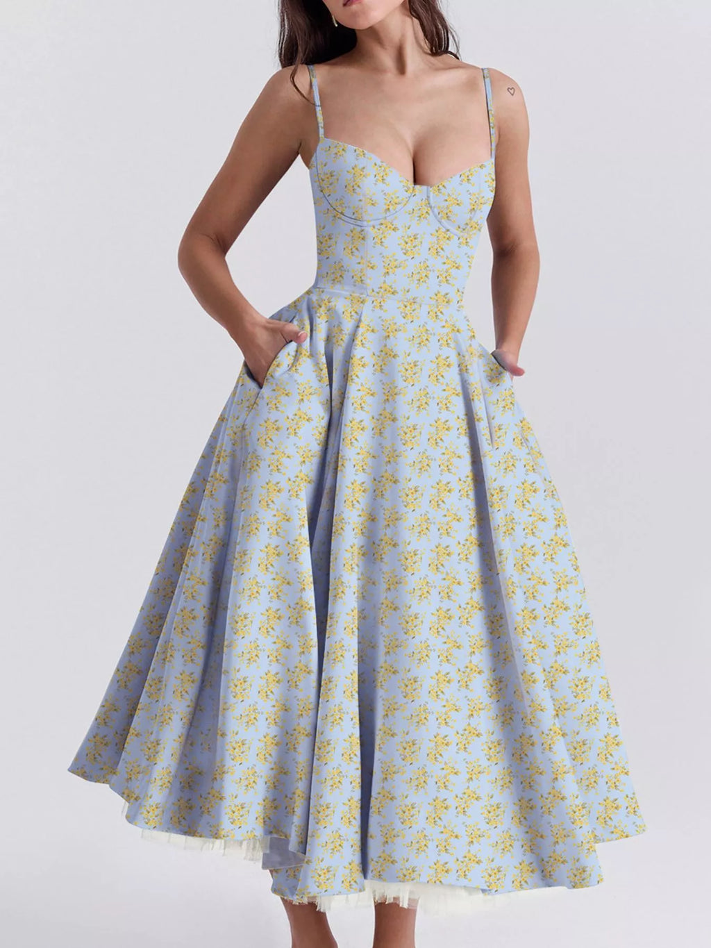 Sweetheart Neck A-line Midi Dress (24)