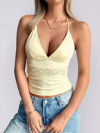 Lace Trim Halter Neck Cami (9)