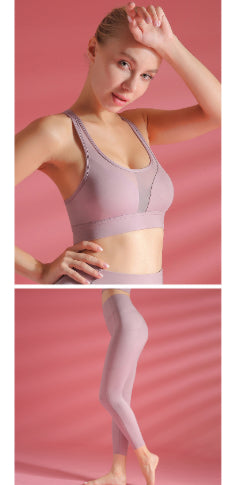 Sports Bra Shockproof Yoga Vest variant CJYDYDYD00748-Purple set-M