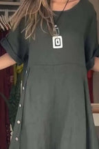 Full Size Relaxed Fit Short Sleeves Dress Plus (5)