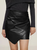 Ruched Mini Skirt Zipper