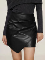 Ruched Mini Skirt Zipper