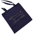 Dachshund Illustration Two-color Thin Canvas Bag variant CJNS179347901AZ