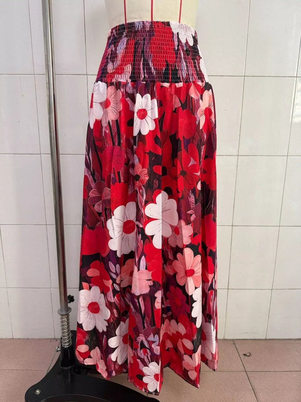 Floral Print High-waisted Maxi Skirt (11)