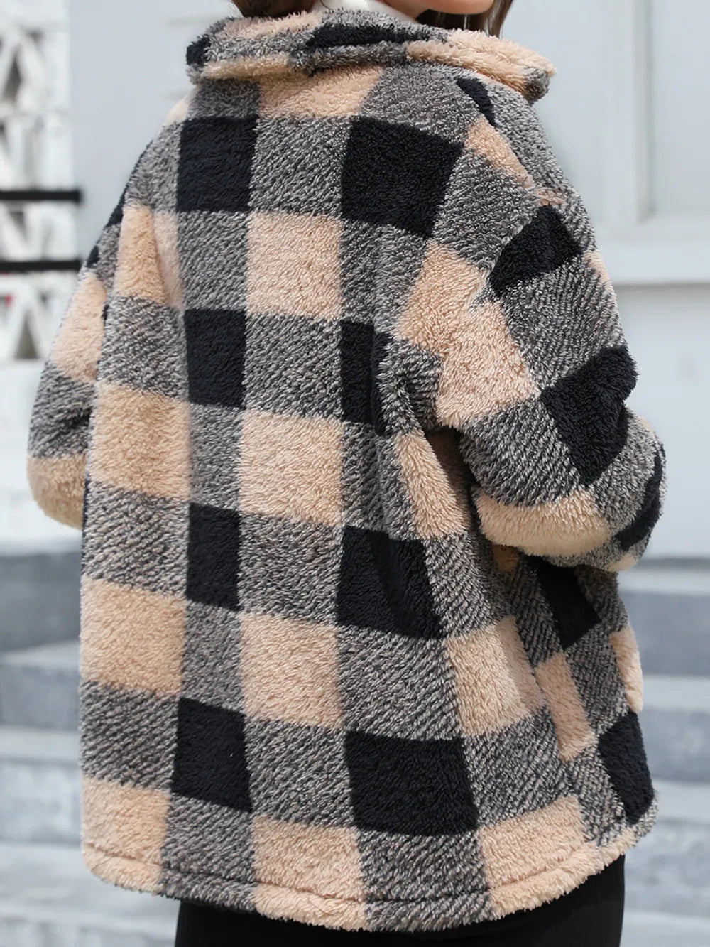 Button Up Drop Shoulder Fuzzy Jacket (12)
