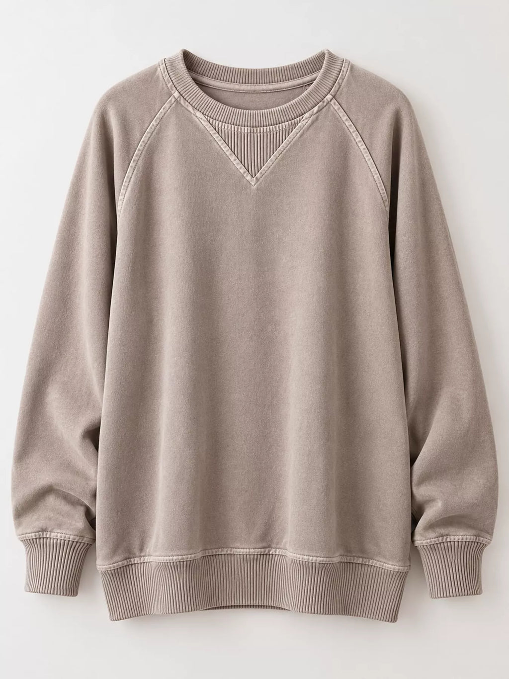 Crew Neck Raglan Sleeve Sweatshirt (4)