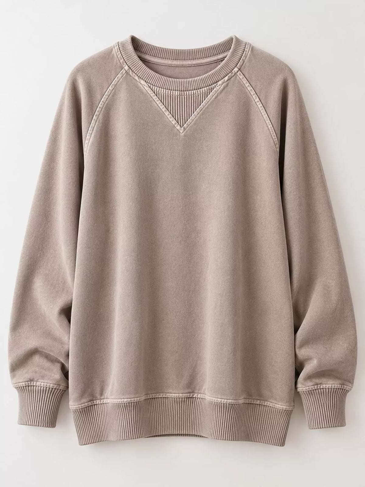 Crew Neck Raglan Sleeve Sweatshirt (4)