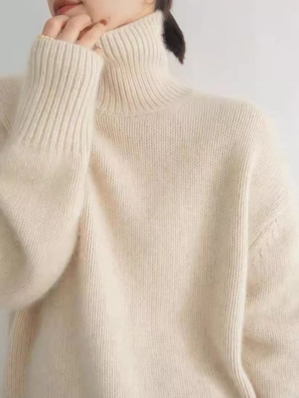 Turtleneck Dropped Shoulder Sweater (11)