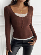 Lace Detail Long Sleeve Ribbed Top (21)