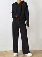 Ribbed Drawstring Hoodie Pants Set (10)