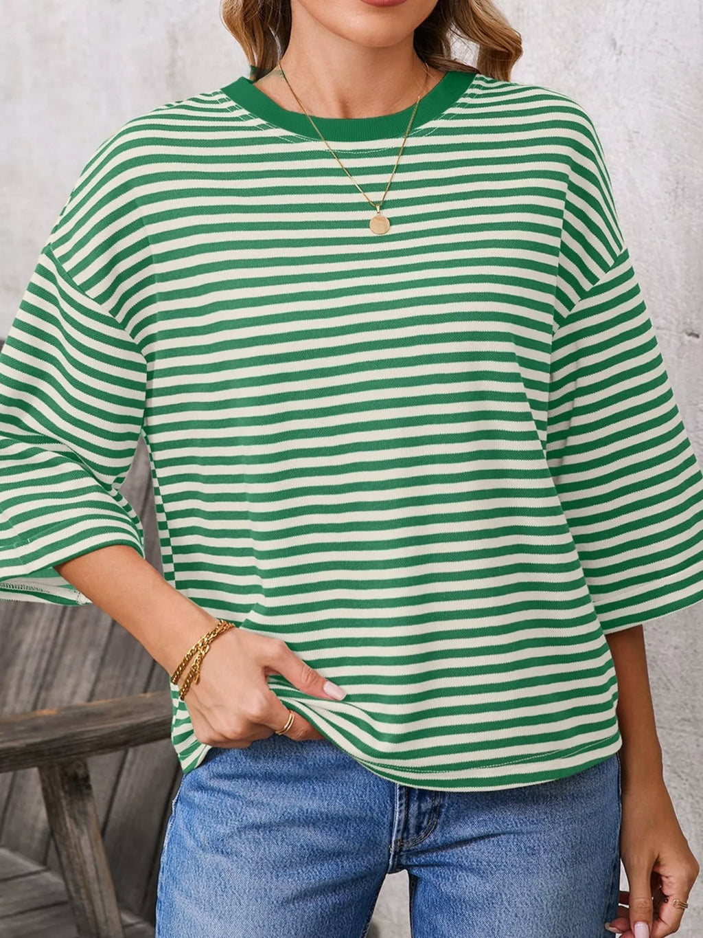 Striped Back Bow Tie T-shirt (22)