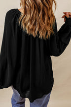 Notched Neck Lantern Sleeve Blouse (12)