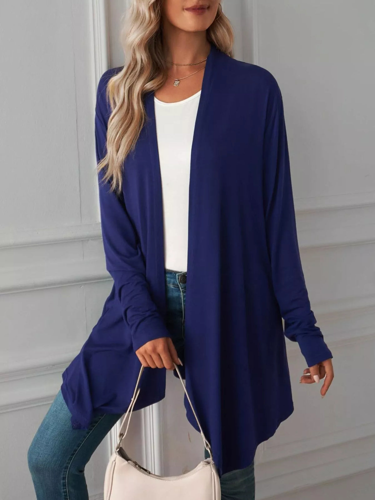 Lightweight Open Front Cardigan (2)