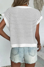 Striped Round Neck Sweater Vest (29)
