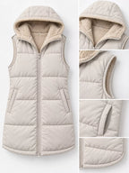 Full Size Hooded Sherpa-lined Puffer Vest Coat Plus (28)