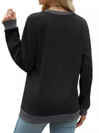 Contrast Trim Crew Neck Casual Sweatshirt (4)