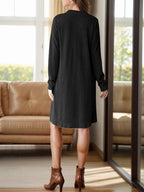 Notched Long Sleeve Mini Dress Pockets (17)