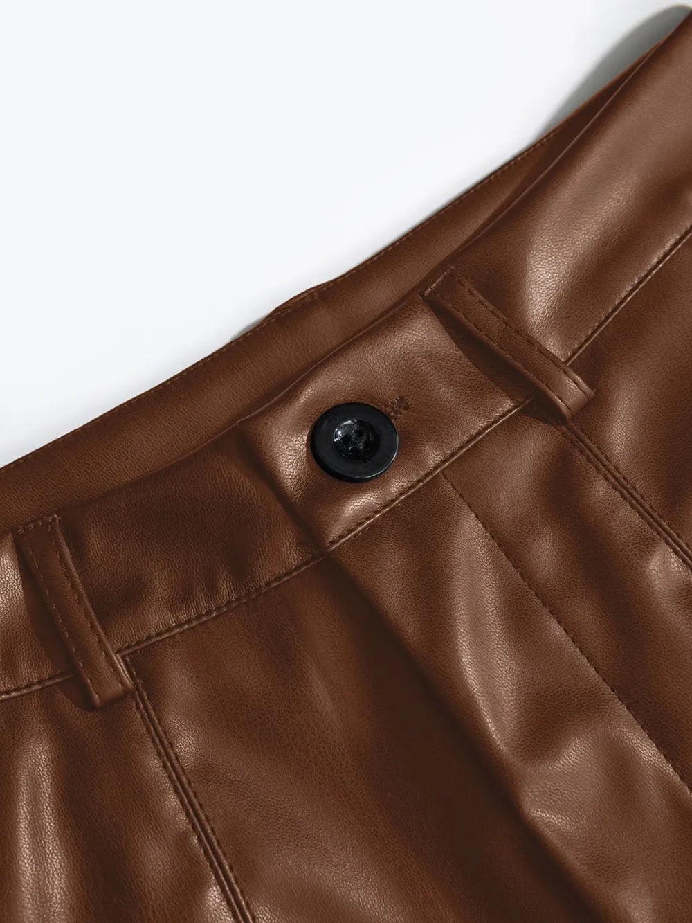Pu Leather High Rise Shorts (6)