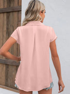 Button Up Collared Neck Short Sleeve Shirt (14)
