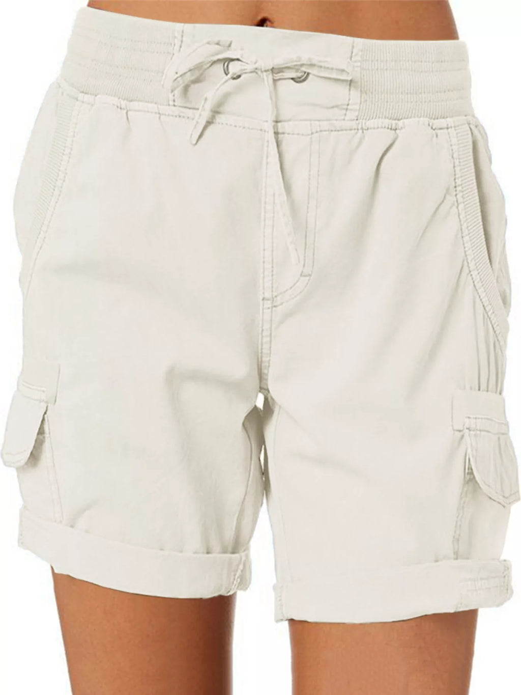 Full Size Drawstring Cargo Shorts Plus (73)