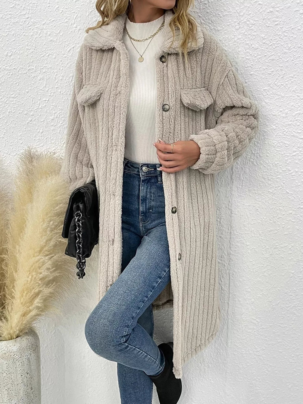 Button-down Longline Outerwear (2)