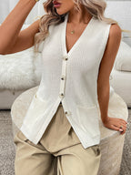 Button-down Knit Sweater Vest (2)