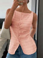 Textured Button-front Tank (20)