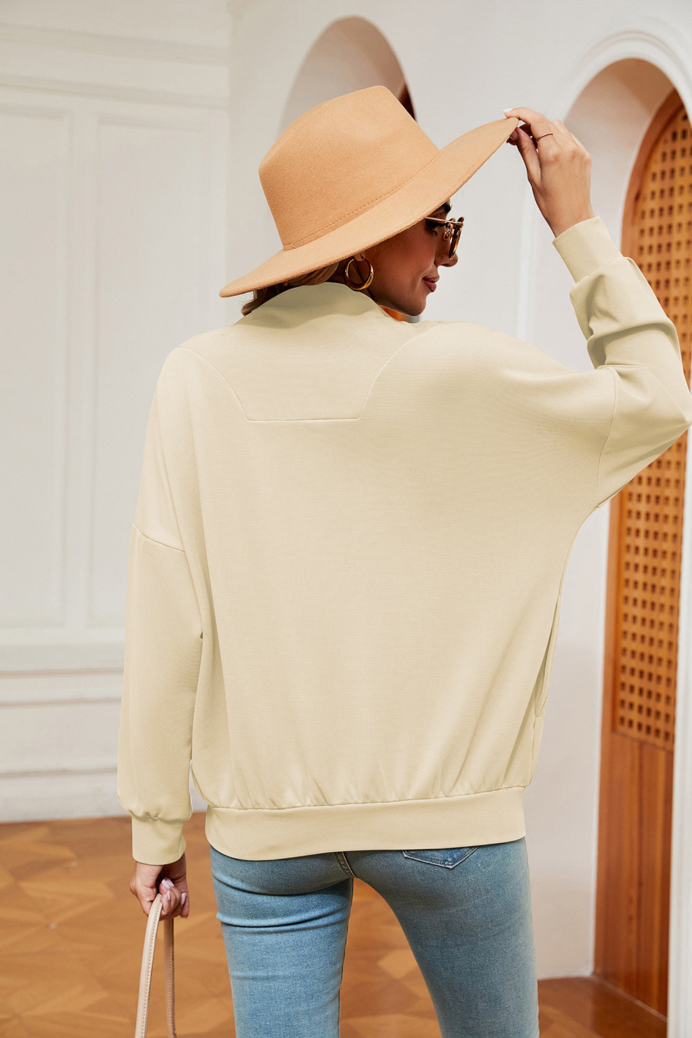 Half-zip Dropped Shoulder Sweatshirt (24)