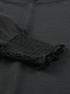 Round Neck Three-quarter Sleeve Blouse (5)