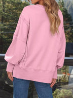 Side Slit Long Sleeve Oversized Sweatshirt (12)