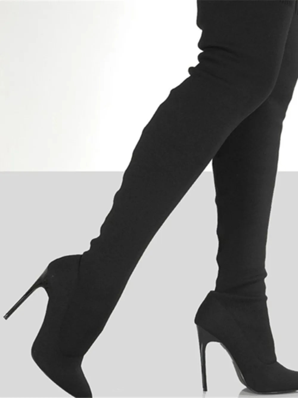Point Toe Over Knee Stiletto Boots (6)