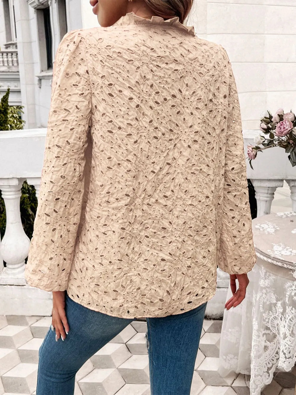 Frill Round Neck Long Sleeve Shirt (26)