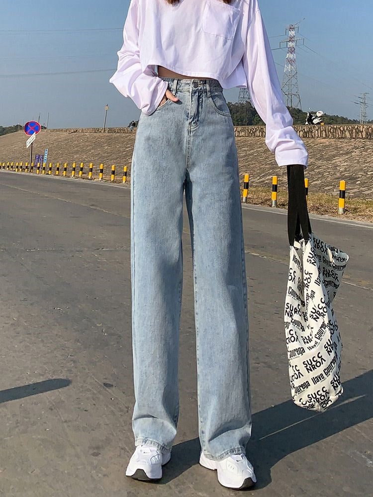 Wide Leg Jeans Bottom Baggy Denim Pants Trousers photo 4