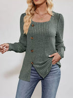 Ribbed Knit Slit Long Sleeve T-shirt (14)