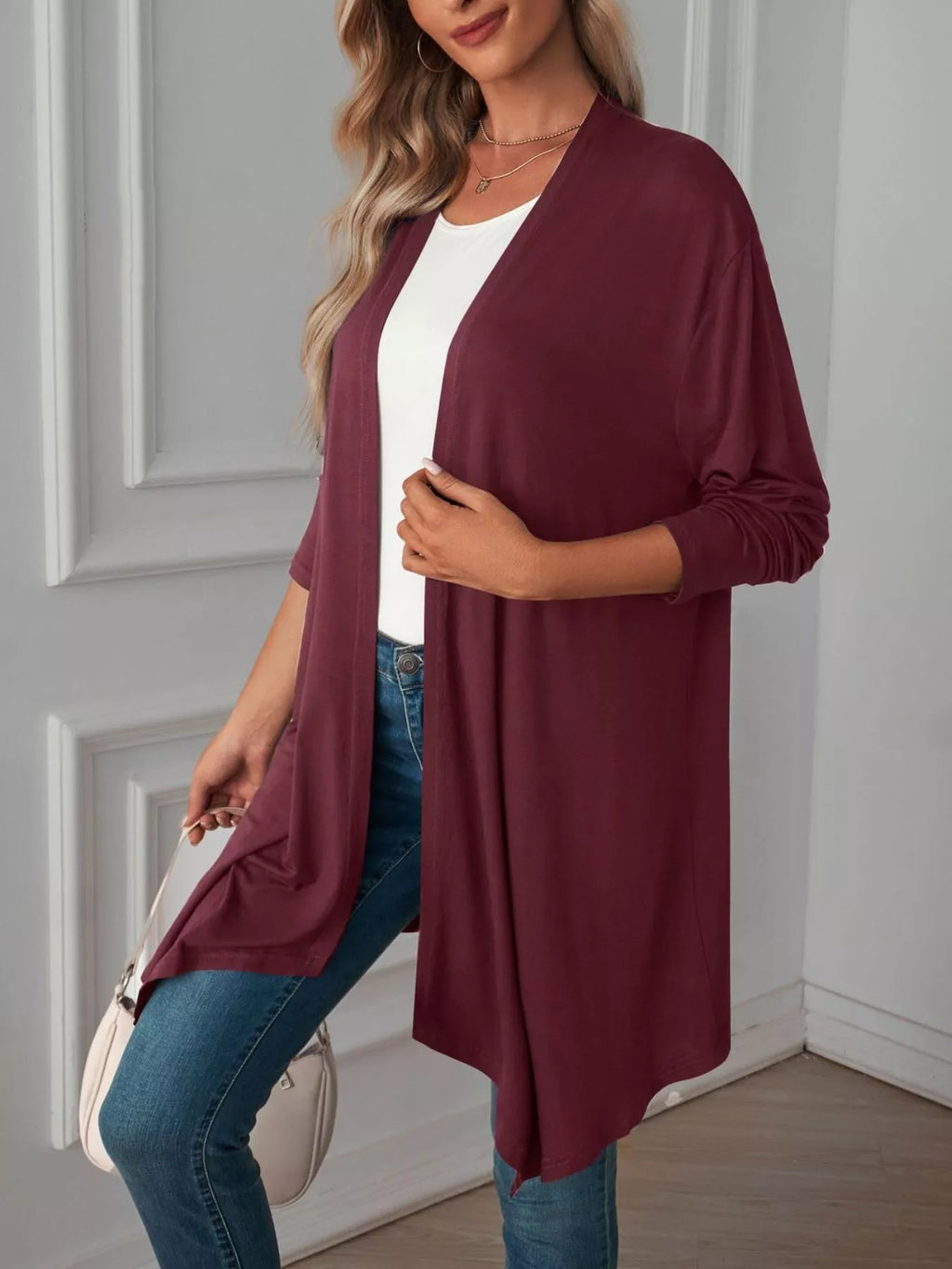 Lightweight Open Front Cardigan (12)