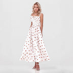 Low-collar Tie-waist High-waist Slit Printed Dress photo 2