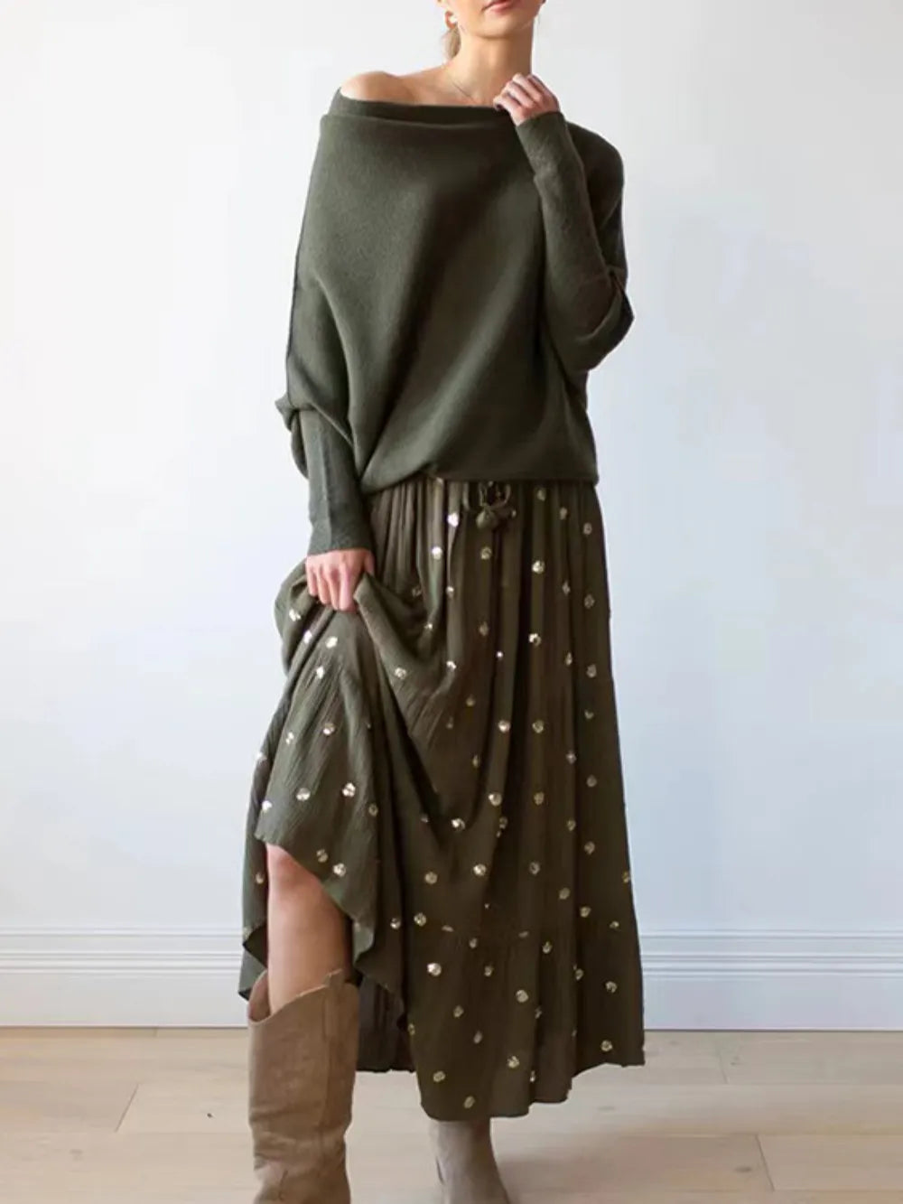 Full Size Boat Neck Batwing Sleeve Knit Top (16)