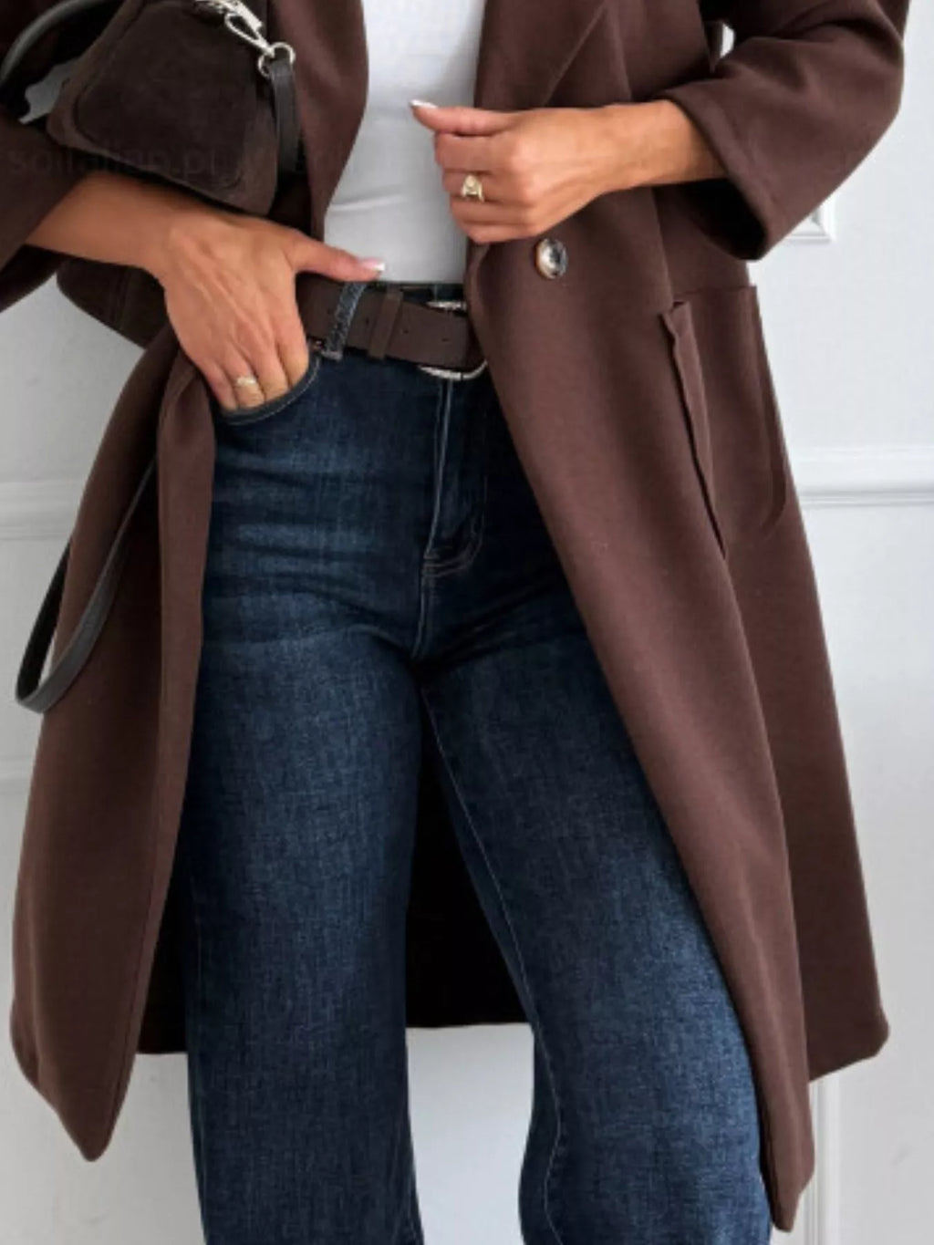 Long-sleeve Single-breasted Trench Coat (6)