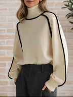 Contrast Trim Turtleneck Sweater (4)
