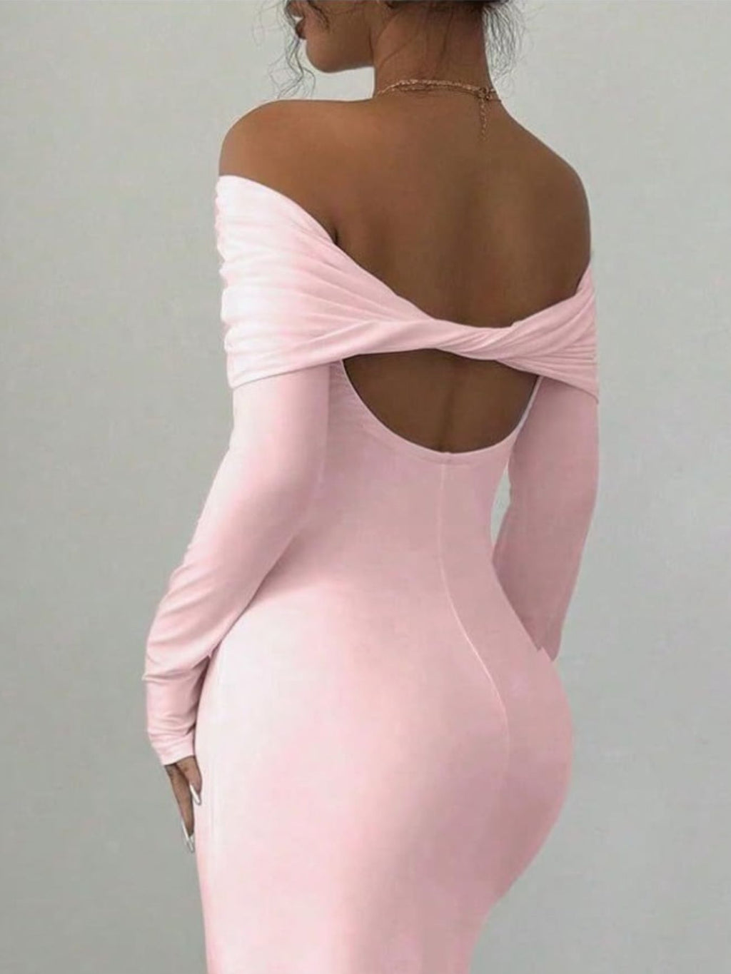 Off-shoulder Ruched Bodycon Maxi Dress (7)