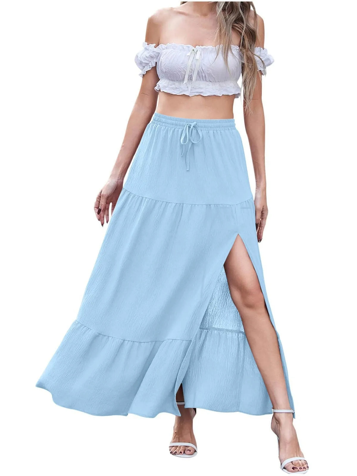 Full Size Slit Maxi Skirt Plus (7)