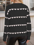 Heart Round Neck Long Sleeve Sweater (9)