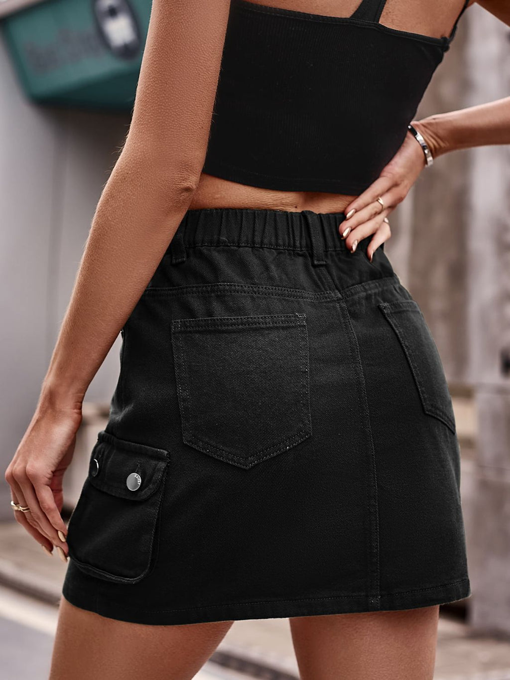 Denim Mini Skirt Pockets (10)