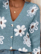 Floral Print Button-up Knit Cardigan (8)