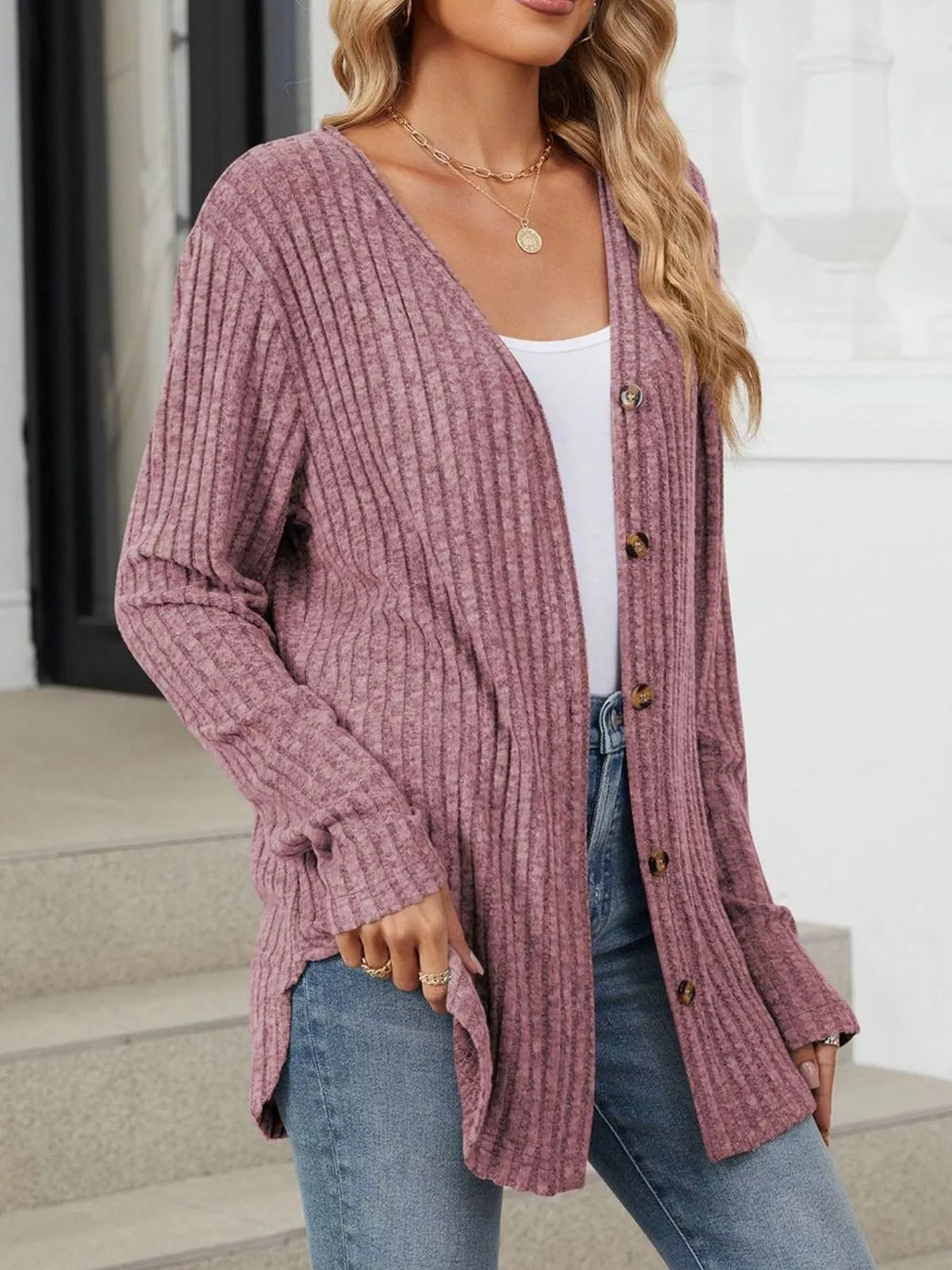 Ribbed Button-up Cardigan (28)